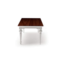 Provence Table de salle à manger 240cm - Blanc Avec Marron foncé Top