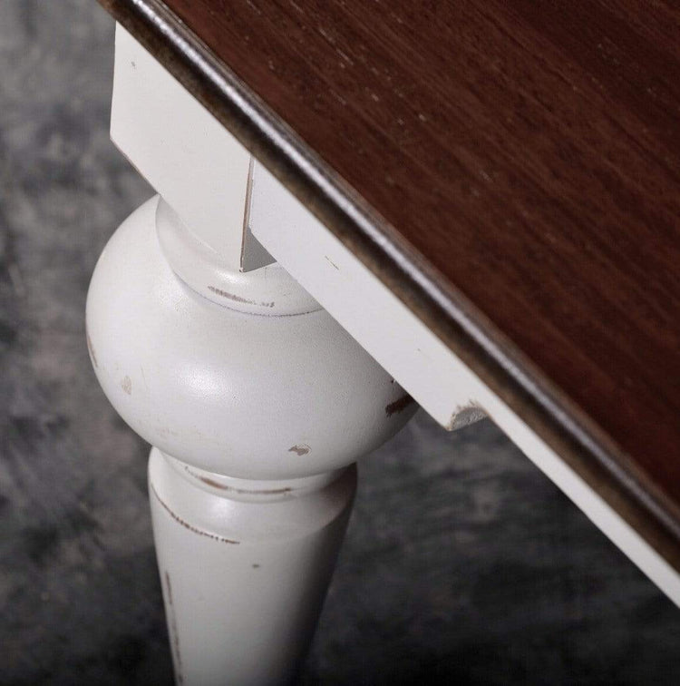 Provence Square Coffee Table - Blanc with Dark Brun Top | Marcottestyle
