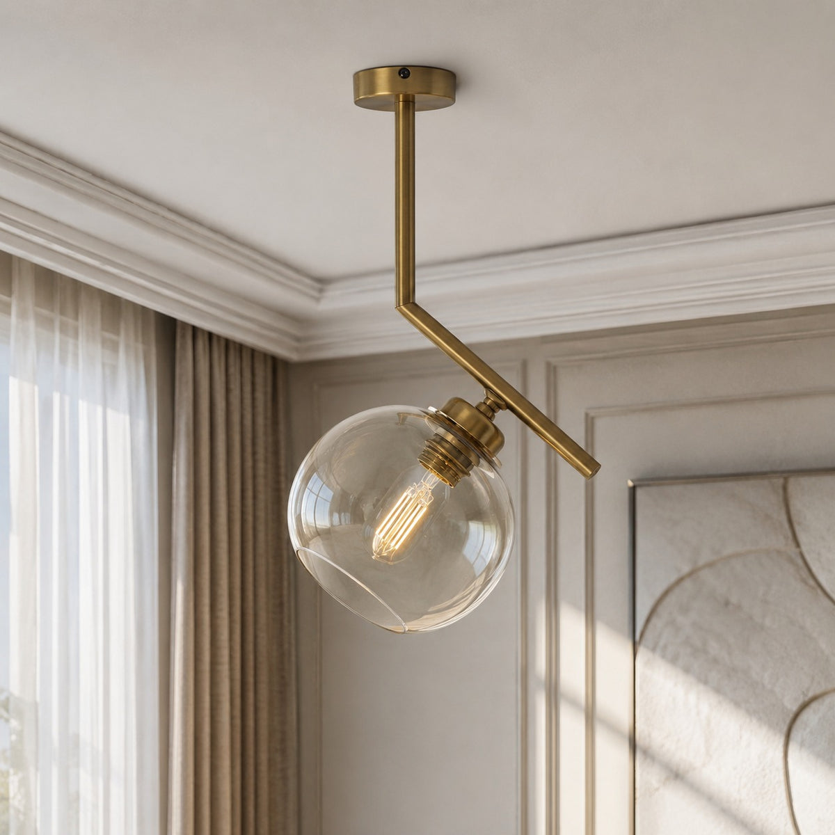 Ceiling Lamp Quinn 3090A - Gold (brass) - In modern room | Marcottestyle
