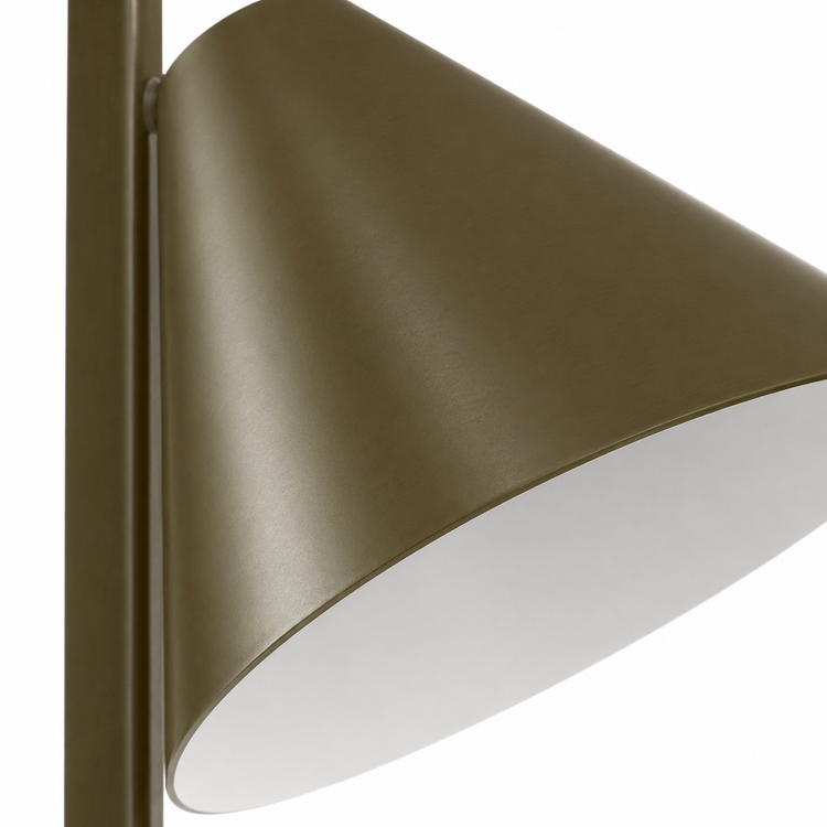 Close-up macro detail shot of Floor Lamp Quinn 2832O showing intricate fabric texture and brushed-metal finish in high resolution by Marcottestyle