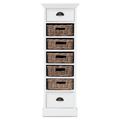 Halifax Meuble de rangement 5 Rotin Baskets- Blanc