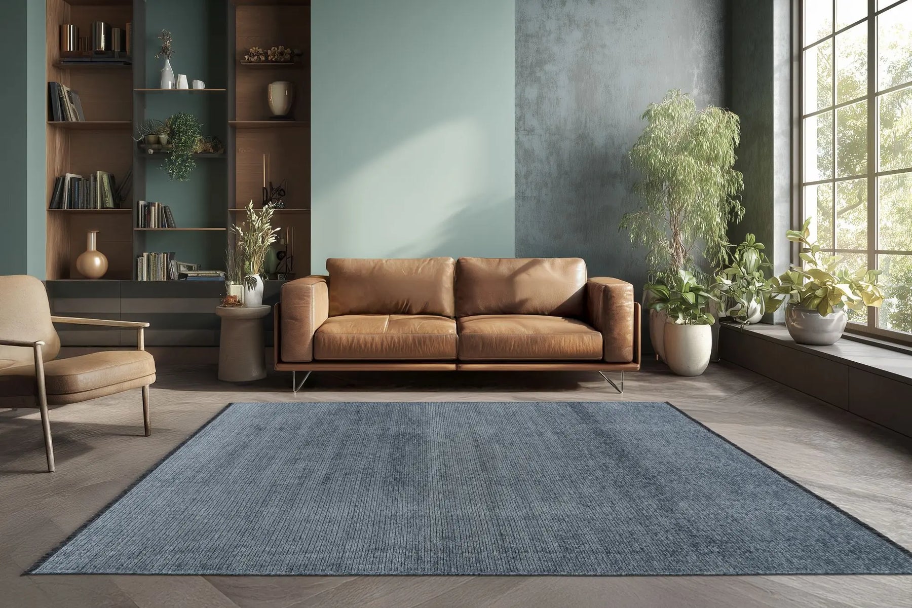 Low-Pile Rug - Delvaux Blue