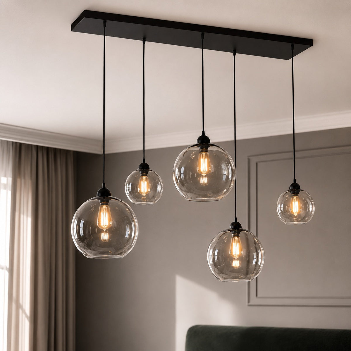 Ceiling Lamp Roa 2349Q - Black - Lights on | Marcottestyle