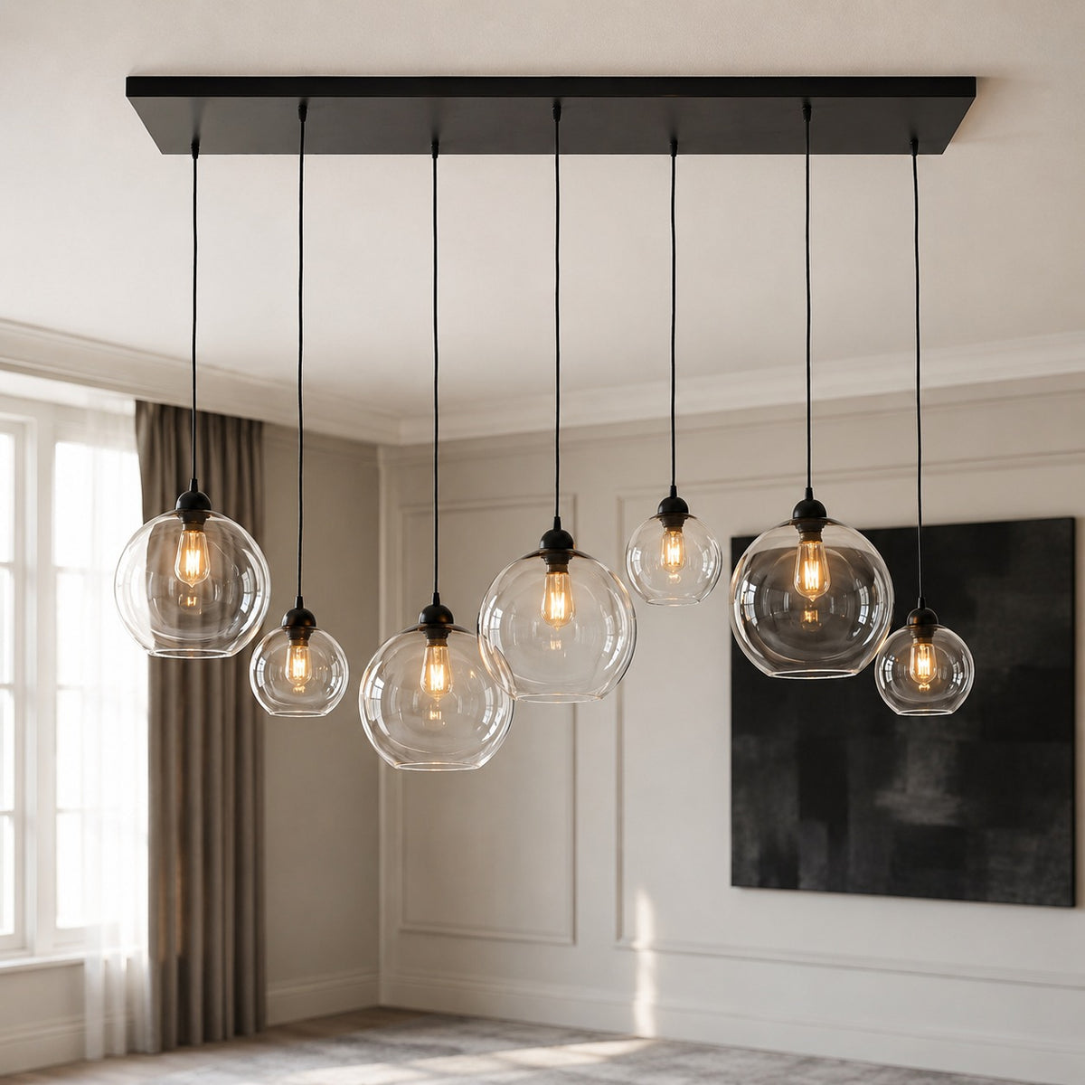 Ceiling Lamp Roa 5199K - Black - In modern room | Marcottestyle