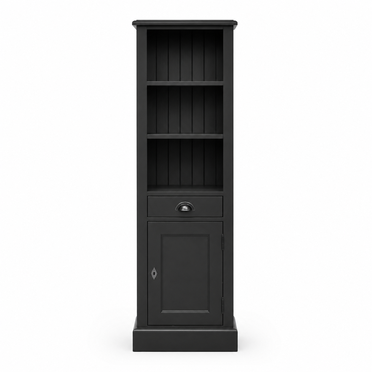 Bathroom cabinet - Roscoff - Solid Pine - 49 x 39 x 160 cm - Black