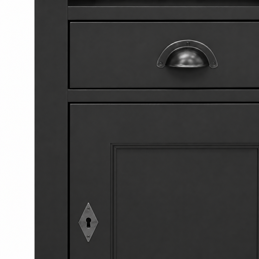 Bathroom cabinet - Roscoff - Solid Pine - 49 x 39 x 160 cm - Black