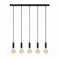 Suspension Sara 8075Z - 5xE27 - Noir pendant lamp - front view on white background