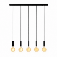Suspension Sara 8075Z - 5xE27 - Noir pendant lamp illuminated avec warm light