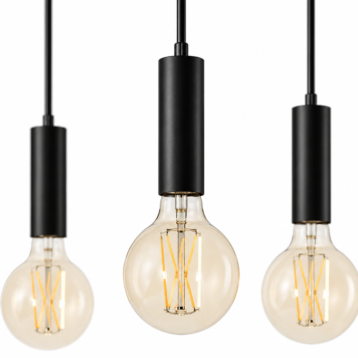 Lampada a sospensione Sara 8075Z - 5xE27 - Black pendant lamp close-up fabric and material detail | Marcottestyle