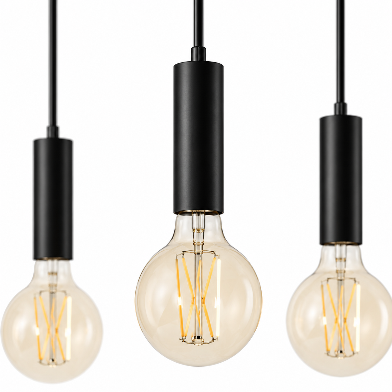 Suspension Sara 8075Z - 5xE27 - Noir pendant lamp close-up fabric and material detail