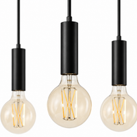 Suspension Sara 8075Z - 5xE27 - Noir pendant lamp close-up fabric and material detail