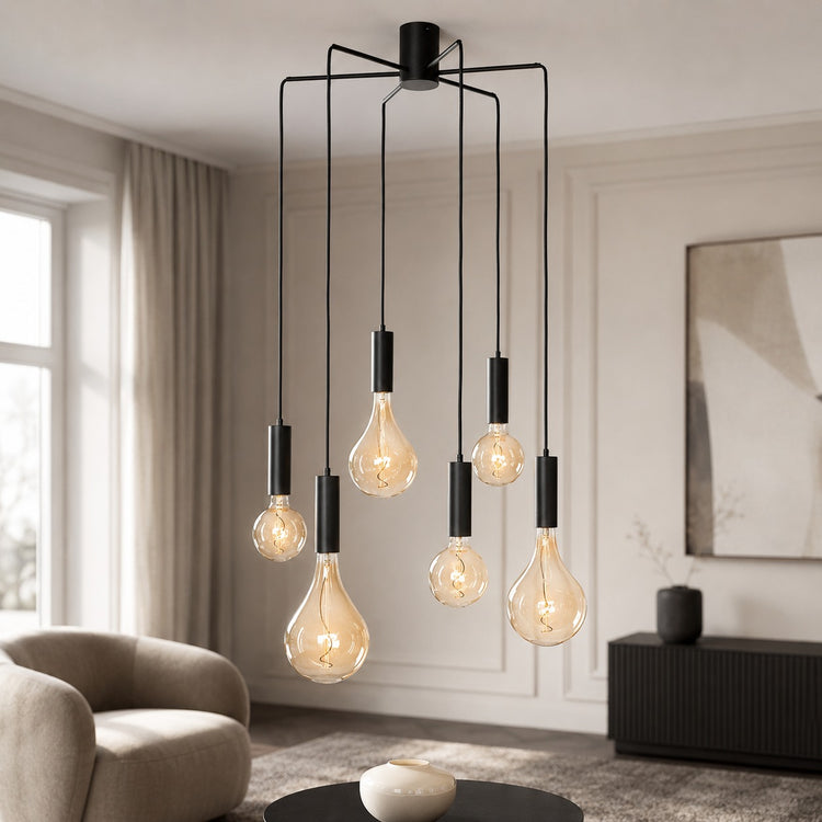 Ceiling Lamp Selma 3716S - Black - In modern room | Marcottestyle