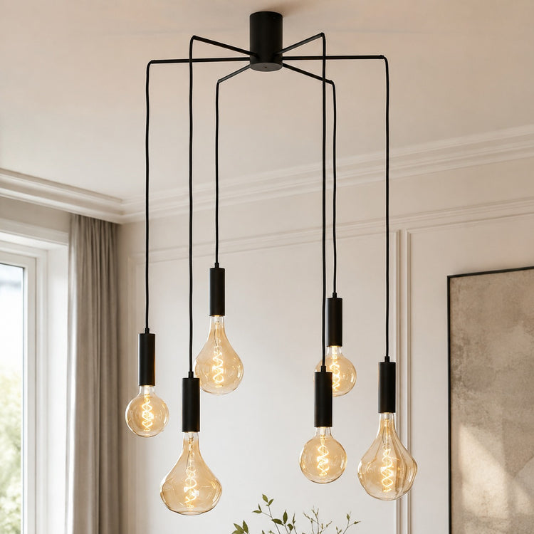 Ceiling Lamp Selma 7838A - Black - In modern room | Marcottestyle