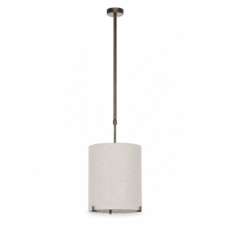 Hängelampe Senja 8419J bronze finish single E27 bulb contemporary cylindrical shade studio front view on pure white background mit soft contact shadows professional product photography by Marcottestyle