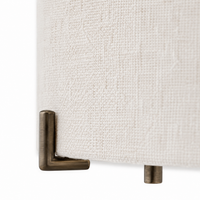 Hängelampe Senja 8419J macro detail shot showing bronze metallic texture brushed finish and fabric shade weave pattern extreme close-up professional product photography by Marcottestyle