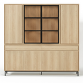 Navarre Large Showcase Armoire - Massif Chêne naturel avec Verre Display