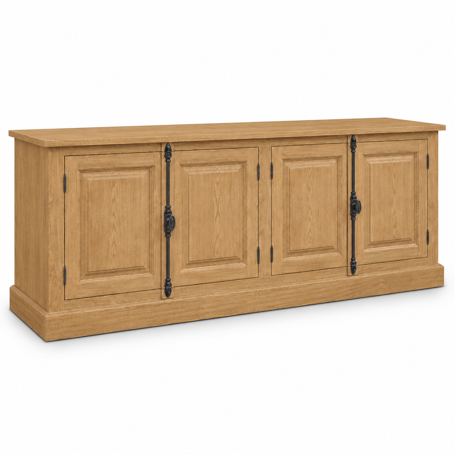 Sideboard - Chinon - Solid Oak - 219 x 50 x 78 cm - Oak