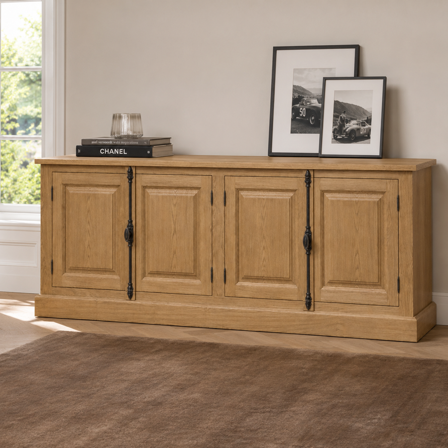 Sideboard - Chinon - Solid Oak - 219 x 50 x 78 cm - Oak