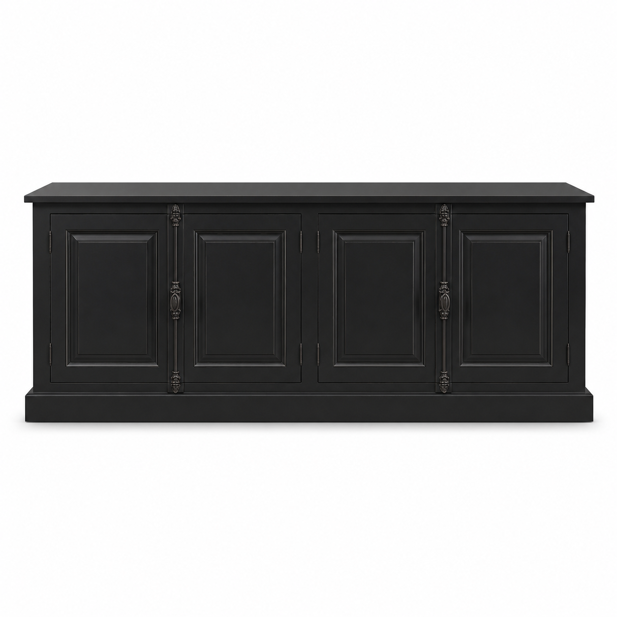Sideboard - Chinon - Solid Pine - 219 x 50 x 78 cm - Black