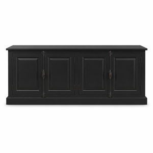 Buffet - Chinon - Pin massif - 219 x 50 x 78 cm - Noir