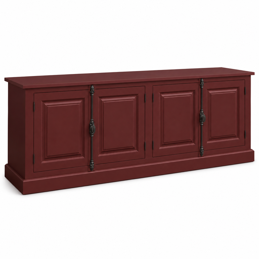Sideboard - Chinon - Solid Pine - 219 x 50 x 78 cm - Bordeaux