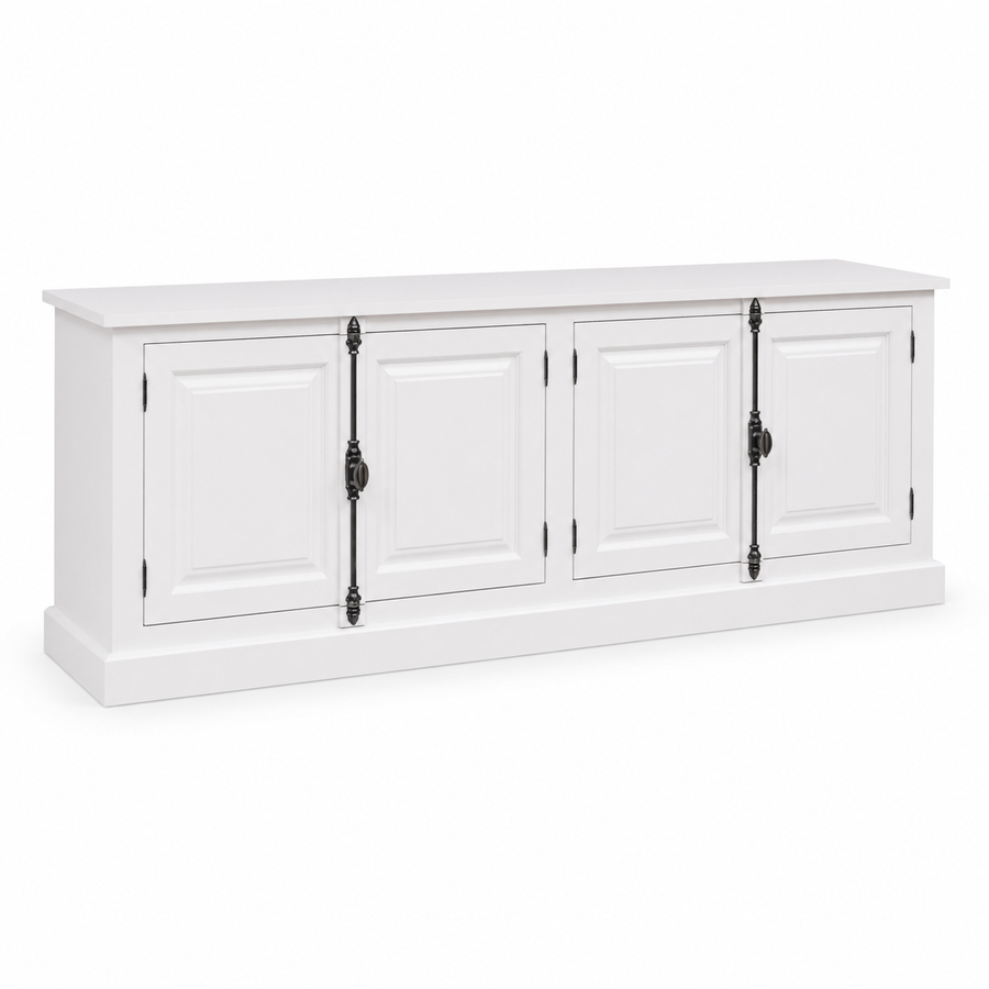 Sideboard - Chinon - Solid Pine - 219 x 50 x 78 cm - White