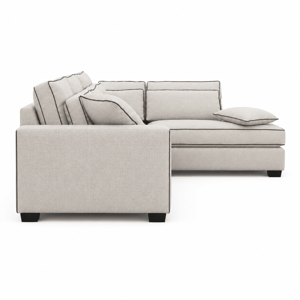 Sofa Beyoncé - Beige Brego 31 - mit Elegant Piping - 330x166 cm - Marcottestyle Shop
