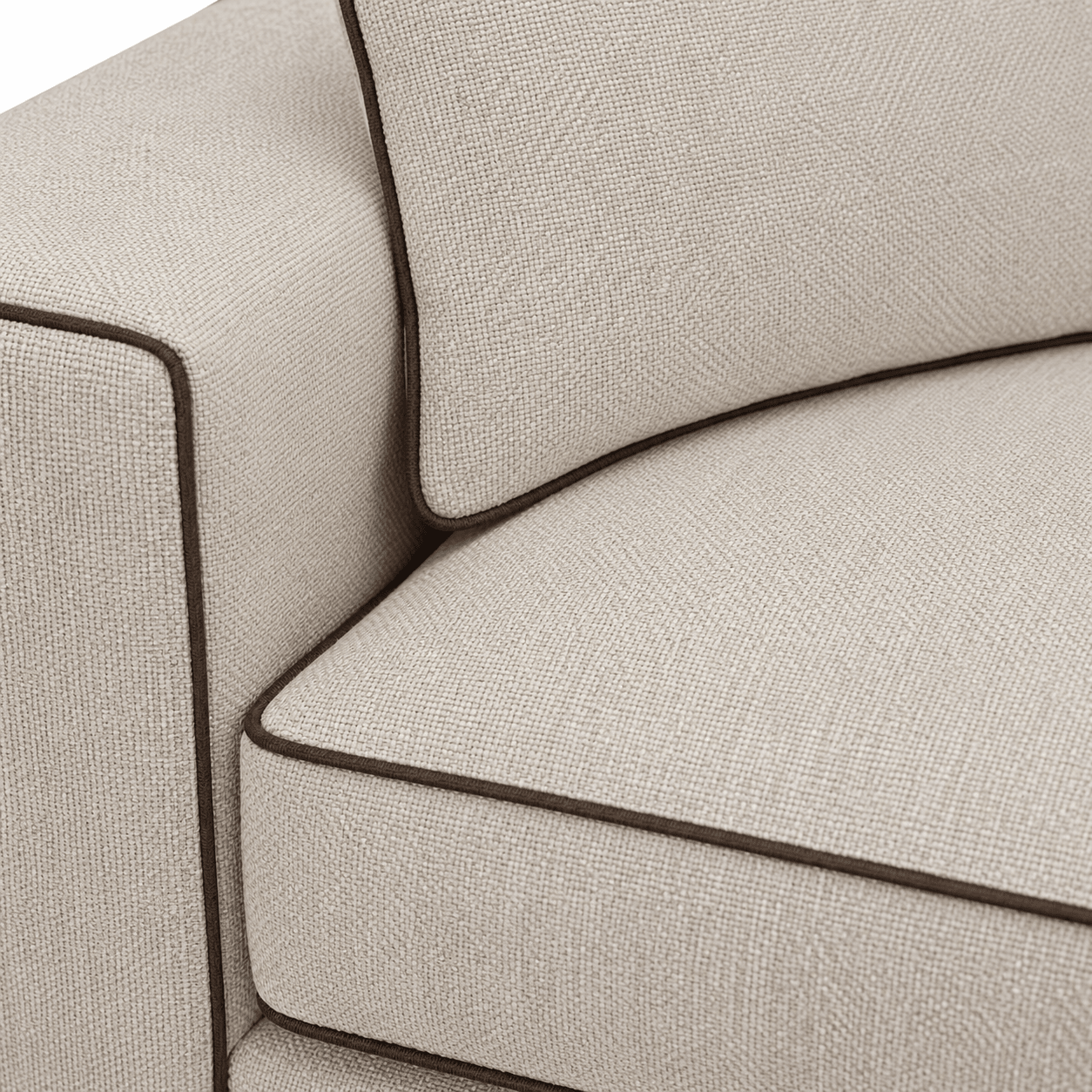 Sofa Beyoncé - Beige Brego 31 - mit Elegant Piping - 330x166 cm - Marcottestyle Shop