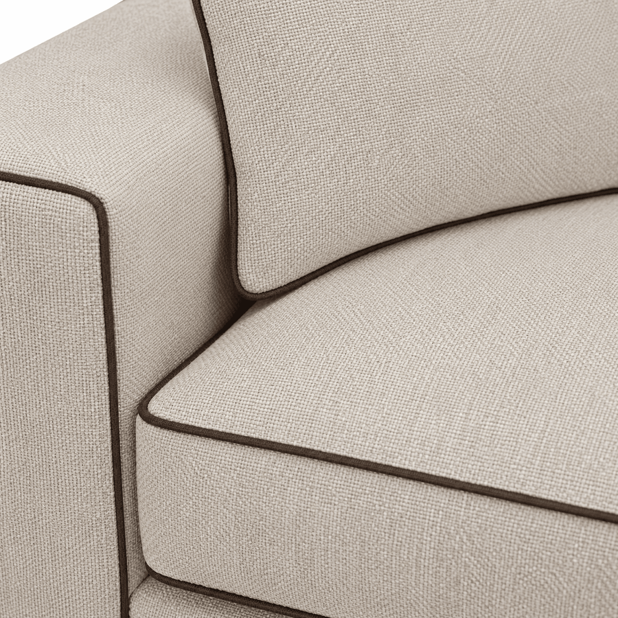 Sofa Beyoncé - Beige Brego 31 - mit Elegant Piping - 330x166 cm - Marcottestyle Shop