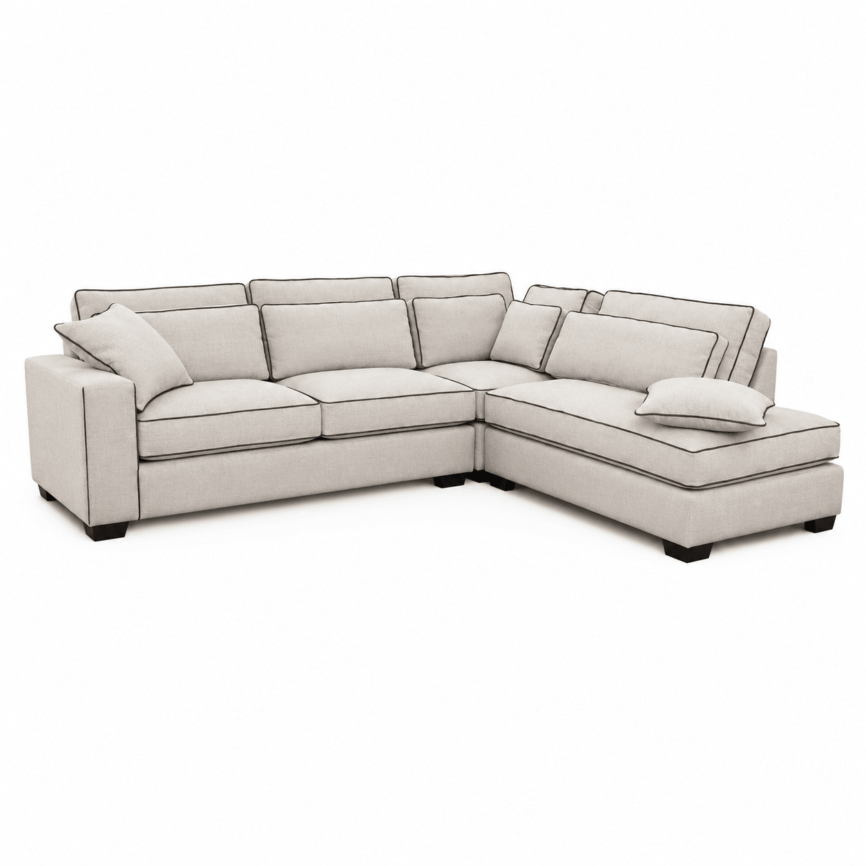 Sofa Beyoncé - Beige Brego 31 - mit Elegant Piping - 330x166 cm - Marcottestyle Shop
