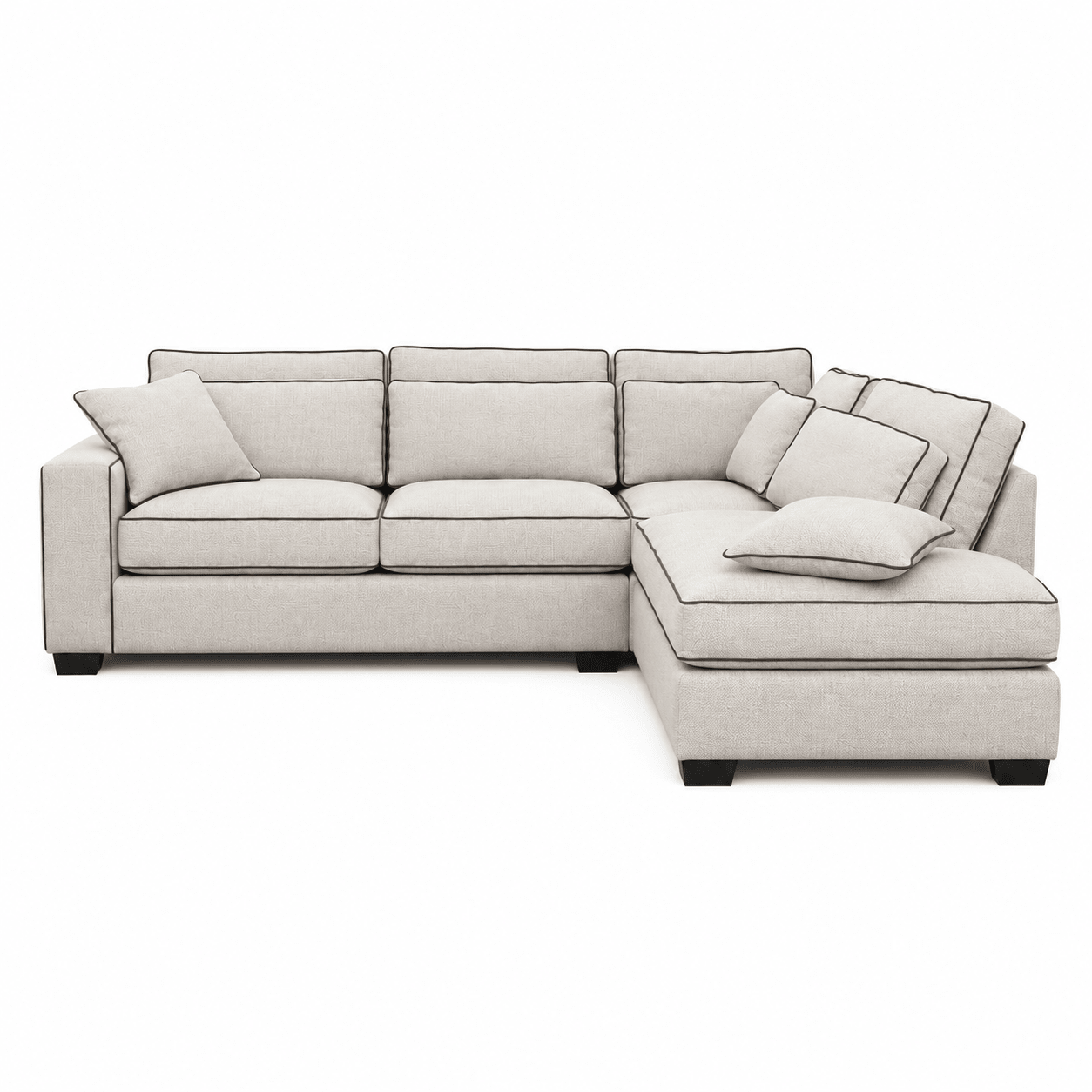 Sofa Beyoncé - Beige Brego 31 - mit Elegant Piping - 330x166 cm - Marcottestyle Shop