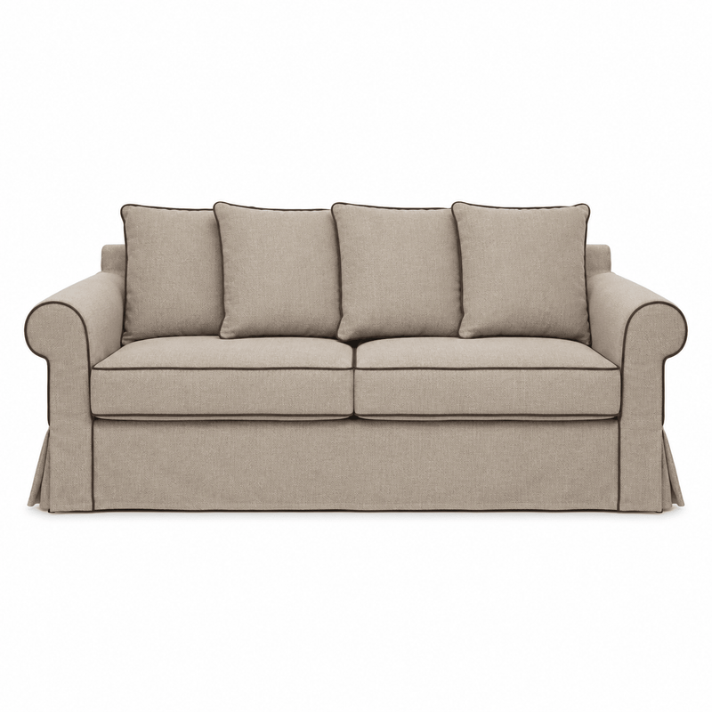 Canapé Castilliano - 3 seater - with Elegant Piping - Modulair - Beige Brego 31 - Marcottestyle