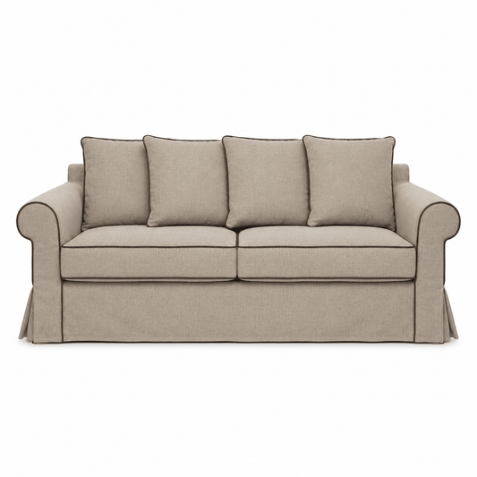 Sofa Castilliano - 3 seater - with Elegant Piping - Modulair - Beige Brego 31 - Marcottestyle