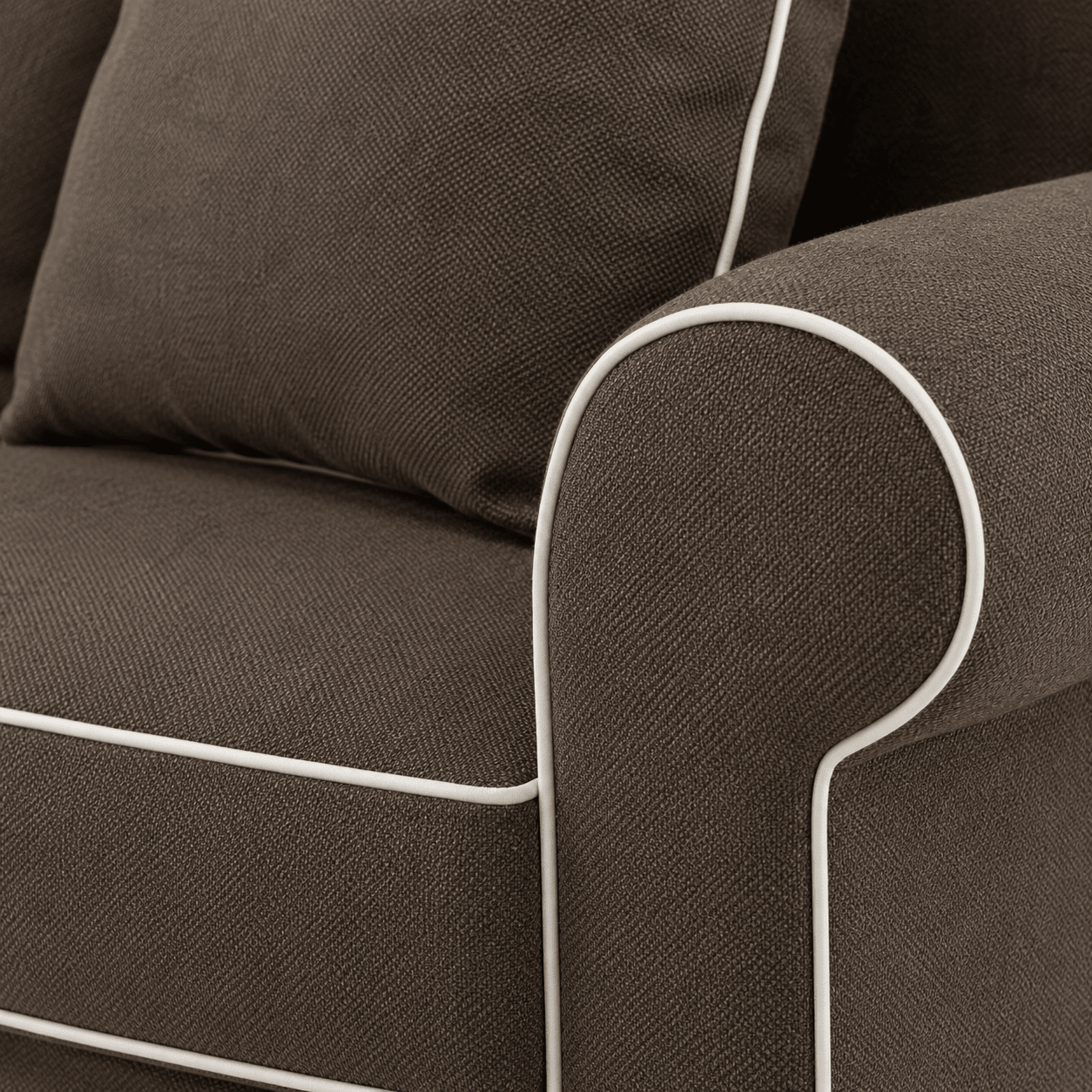Canapé Castilliano - 3 seater - avec Elegant Piping - Modulair - Marron Brego 48 - Marcottestyle Shop