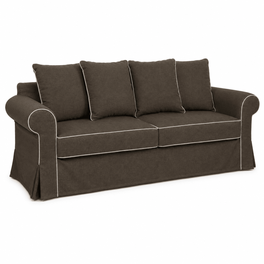 Canapé Castilliano - 3 seater - avec Elegant Piping - Modulair - Marron Brego 48 - Marcottestyle Shop