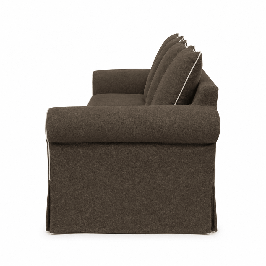 Canapé Castilliano - 3 seater - avec Elegant Piping - Modulair - Marron Brego 48 - Marcottestyle Shop