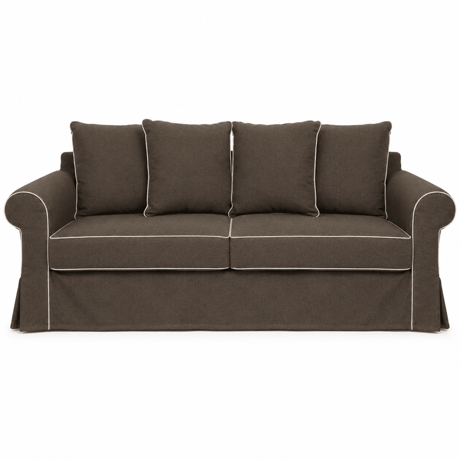 Canapé Castilliano - 3 seater - avec Elegant Piping - Modulair - Marron Brego 48 - Marcottestyle Shop