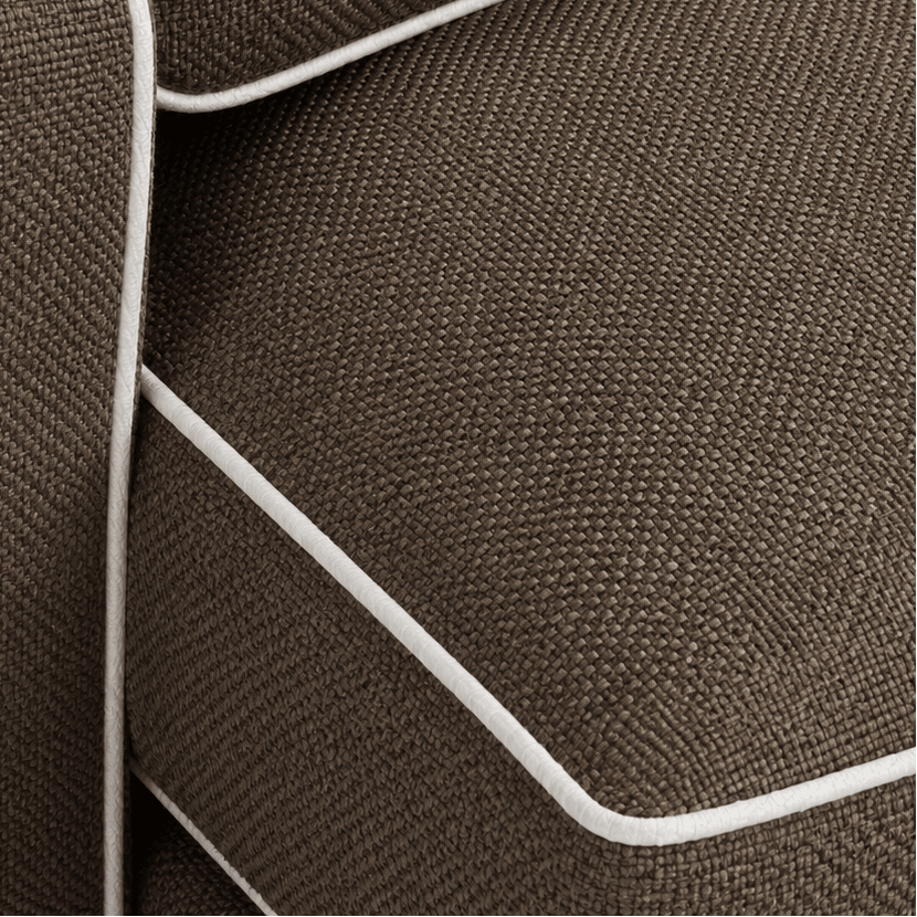 Canapé Castilliano - 3 seater - avec Elegant Piping - Modulair - Marron Brego 48 - Marcottestyle Shop