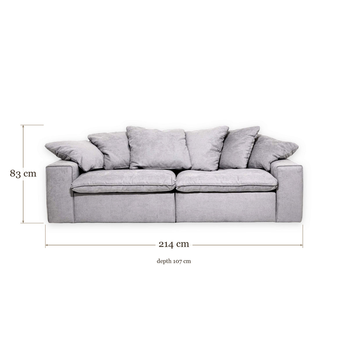 Sofa Linoa - 3-Seater - Light Grey - 214 x 107 x 83 cm | Marcottestyle