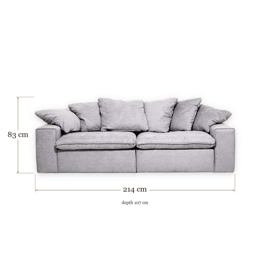 Sofa Linoa - 3-Seater - Light Grey - 214 x 107 x 83 cm | Marcottestyle