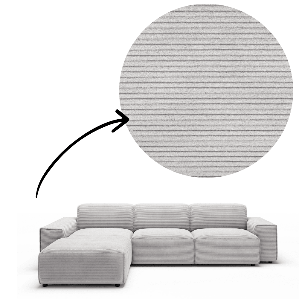 Sofa Viero – Grau – 299x189 cm - Marcottestyle Shop Lounge Left