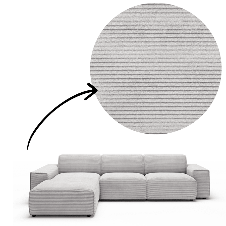 Sofa Viero – Grau – 299x189 cm - Marcottestyle Shop Lounge Left