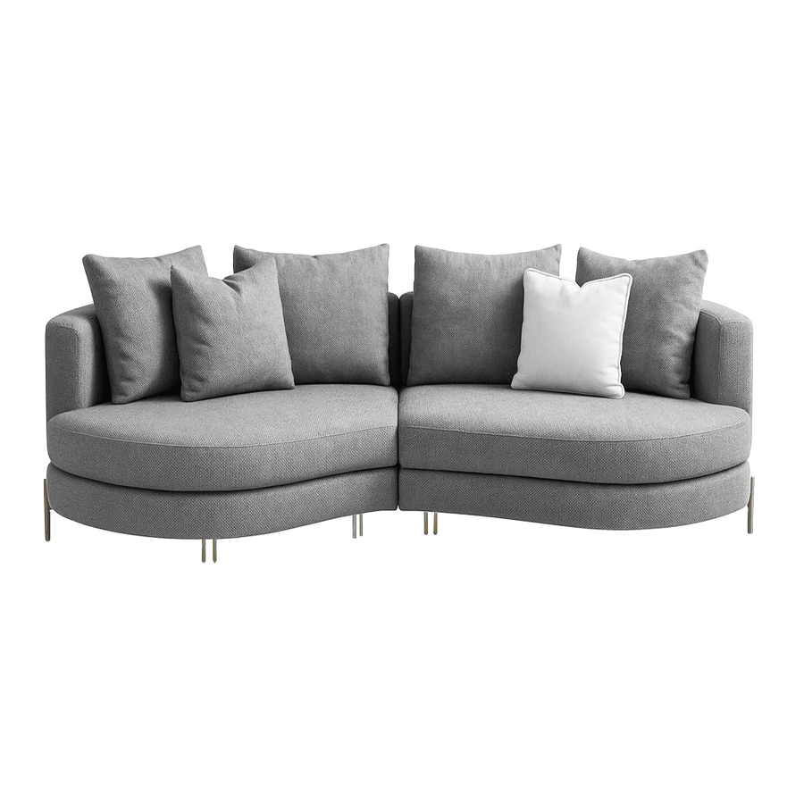 Sofa Yang - Hellgrau 276x146cm - Marcottestyle Shop Gold
