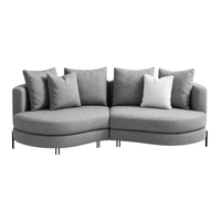 Sofa Yang - Hellgrau 276x146cm - Marcottestyle Shop Schwarz