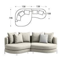 Sofa Yang - Zilver 276x146cm - Marcottestyle Shop Zwart
