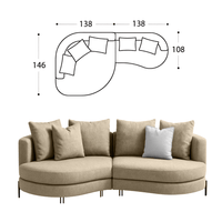Sofa Yang - Taupe 276x146cm - Marcottestyle Shop Schwarz