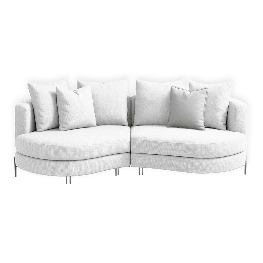 Sofa Yang - Weiß 276x146cm - Marcottestyle Shop Gold