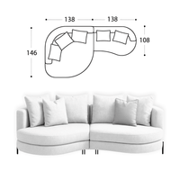 Sofa Yang - Weiß 276x146cm - Marcottestyle Shop Schwarz