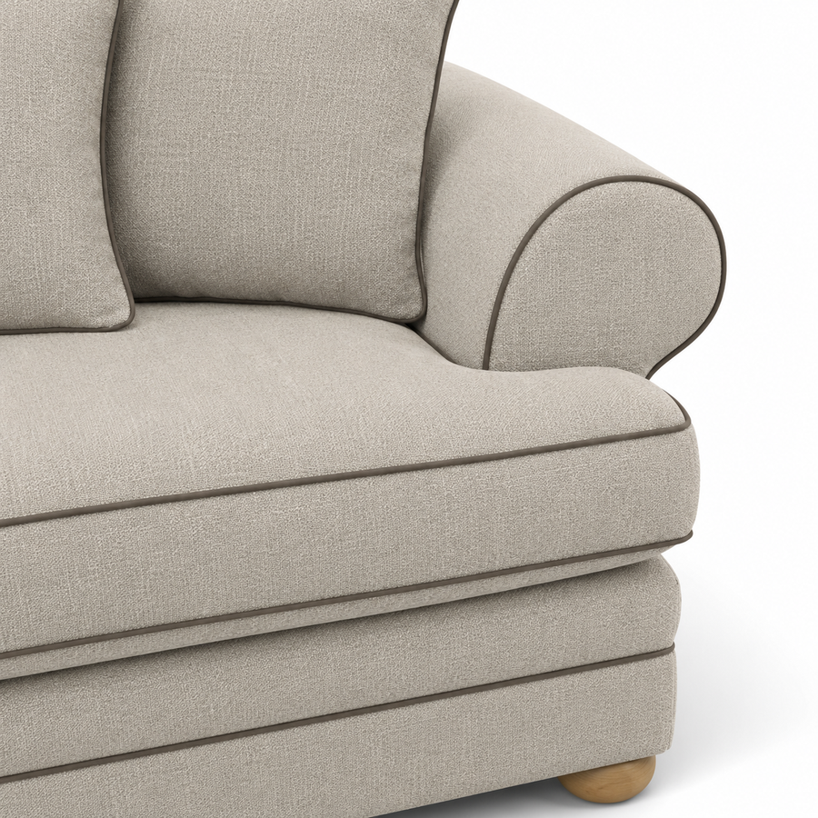 Sofa Berkley - 3 Seater - Beige - Modular Country Style Sofa - 300x98x80cm