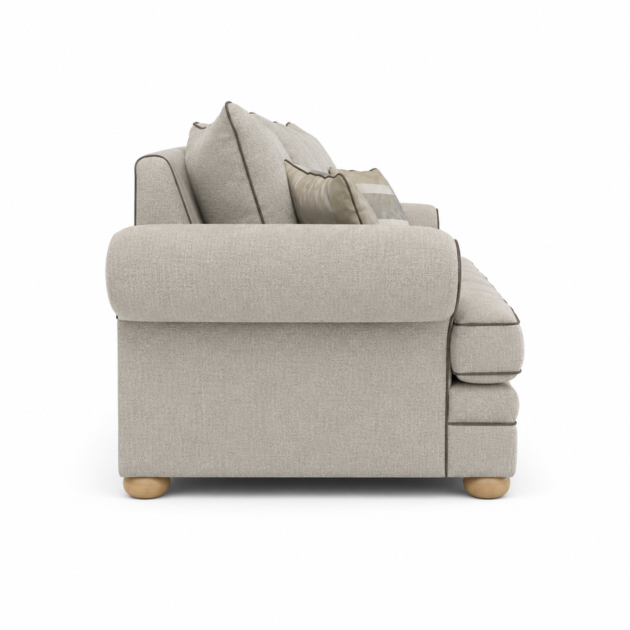 Sofa Berkley - 3 Seater - Beige - Modular Country Style Sofa - 300x98x80cm